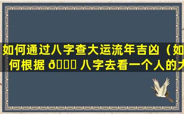 如何通过八字查大运流年吉凶（如何根据 🐅 八字去看一个人的大运和流 🐋 年吉凶）